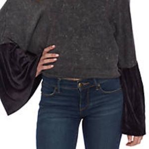 Free People velvet bell sleeve sweater